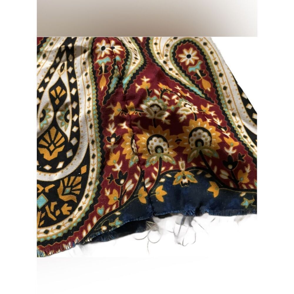 Fashion Nova Burgundy Paisley Patterned Elastic-Waist Wide-Leg Pants (Small) - Picture 12 of 16